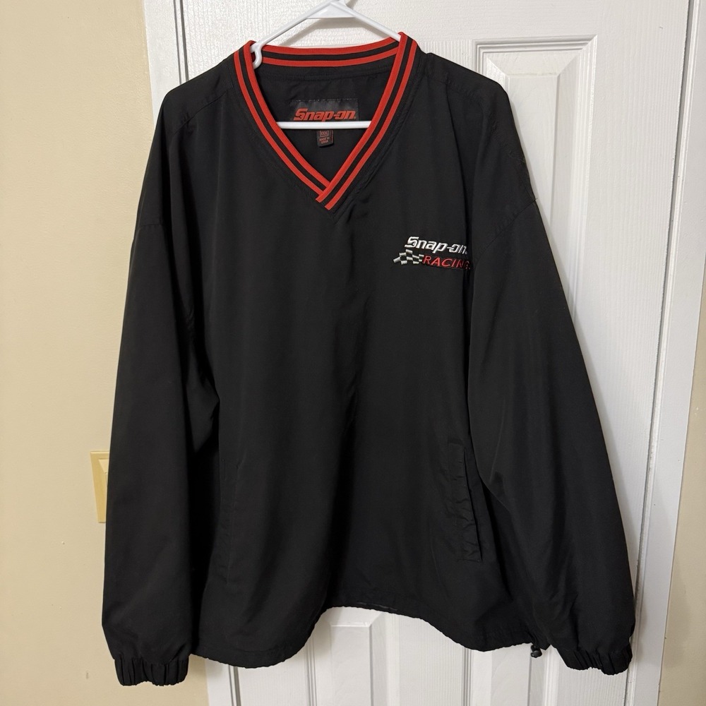 Snap-on Racing Pullover Jacket Mens 3XL V-Neck Windbreaker Mechanic Tools